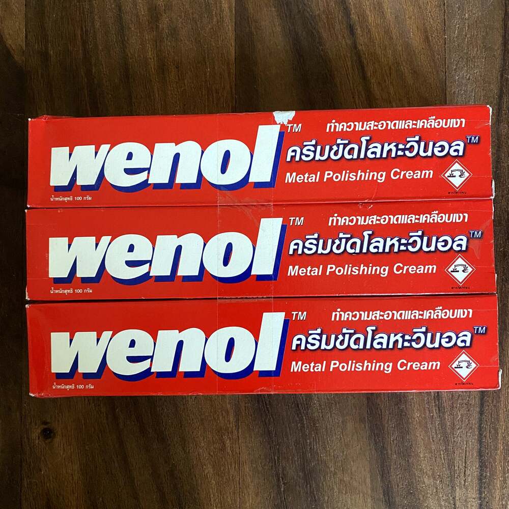 New Wenol Metal Polishing Cream 100g Red Rube - 3 Boxes